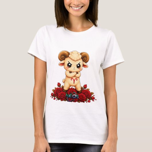 Kawaii Widder Zodiac Neos T-Shirt (Vorderseite)