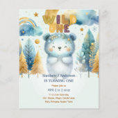 Kawaii WILD ONE 1. Geburtstag Boys BEAR Woodland (Vorderseite)