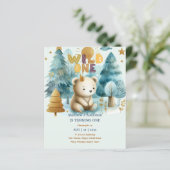 Kawaii WILD ONE 1. Geburtstag Boys BEAR Woodland (Stehend Vorderseite)