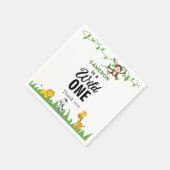 Kawaii Wild One Birthday Safari Jungle Animals Serviette (Ecke)