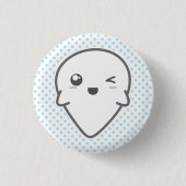 Kawaii Winking Ghost Button (Vorderseite)