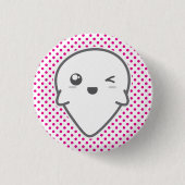 Kawaii Winking Ghost Button (Vorderseite)