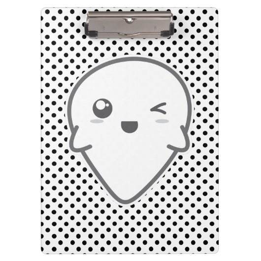 Kawaii Winking Ghost Clip Board Klemmbrett (Vorderseite)