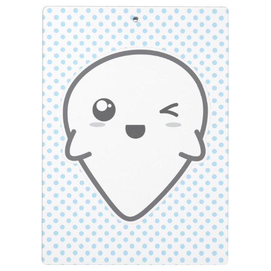Kawaii Winking Ghost Clip Board Klemmbrett (Rückseite)