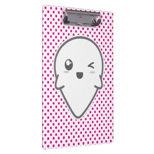 Kawaii Winking Ghost Clip Board Klemmbrett (Rechts)