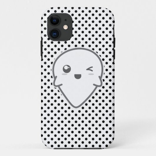 Kawaii Winking Ghost iPhone Case (Rückseite)