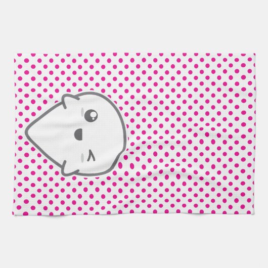 Kawaii Winking Ghost Küchentuch (Horizontal)