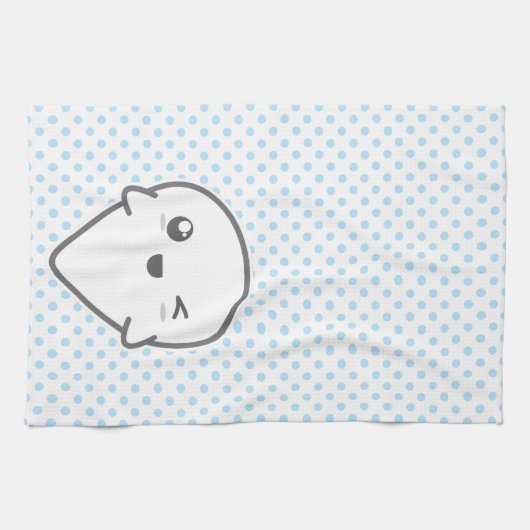 Kawaii Winking Ghost Küchentuch (Horizontal)