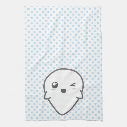 Kawaii Winking Ghost Küchentuch (Vertikal)