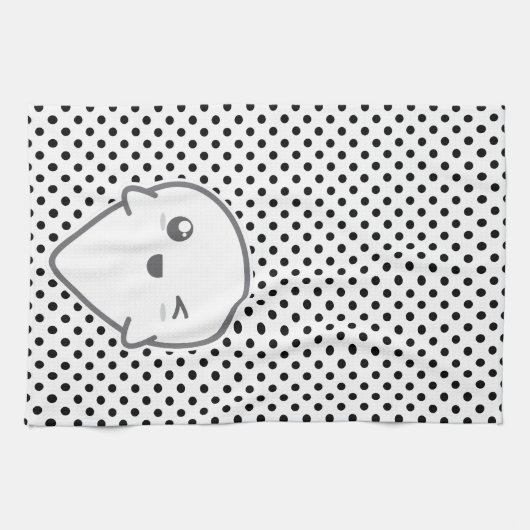 Kawaii Winking Ghost Küchentuch (Horizontal)
