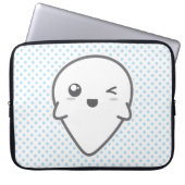 Kawaii Winking Ghost Laptop Sleeve (Vorderseite)