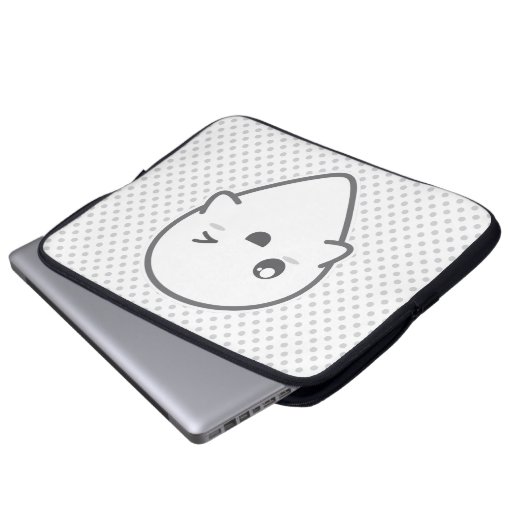 Kawaii Winking Ghost Laptop Sleeve (Vorne Knopf)