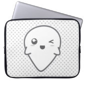 Kawaii Winking Ghost Laptop Sleeve (Vorderseite)