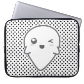 Kawaii Winking Ghost Laptop Sleeve (Vorderseite)