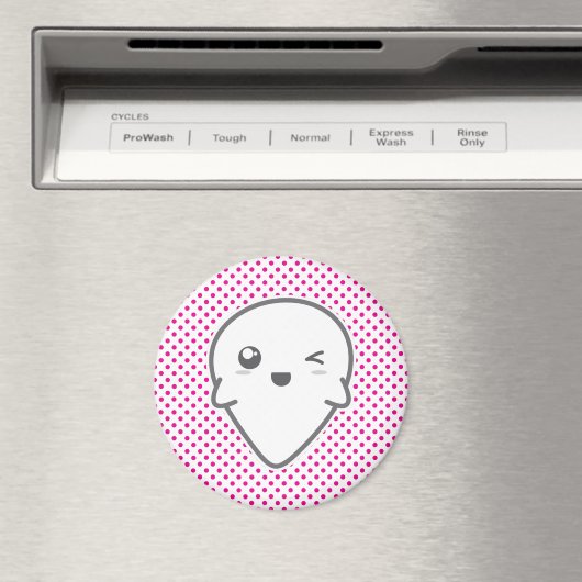 Kawaii Winking Ghost Magnet (In Situ (Geschirrspüler))