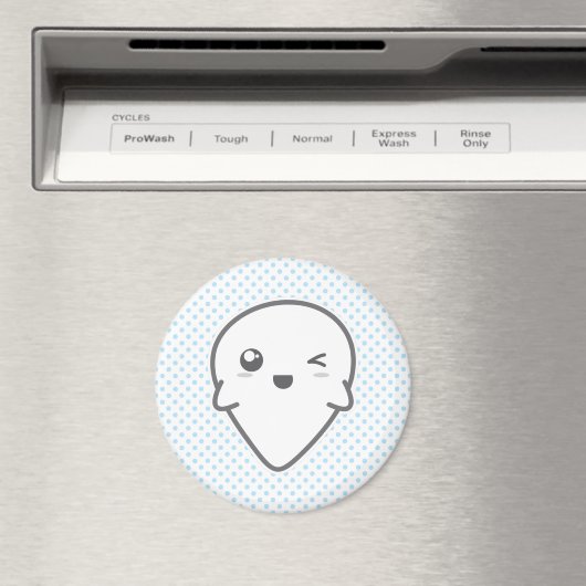 Kawaii Winking Ghost Magnet (In Situ (Geschirrspüler))