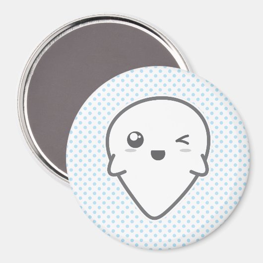 Kawaii Winking Ghost Magnet (Vorderseite/Rückseite)