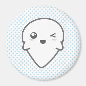 Kawaii Winking Ghost Magnet (Vorne)
