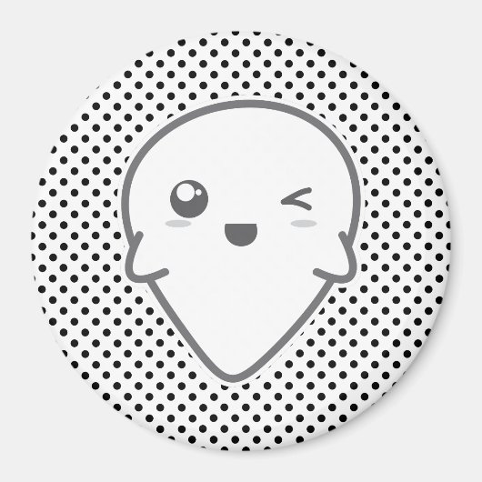 Kawaii Winking Ghost Magnet (Vorne)