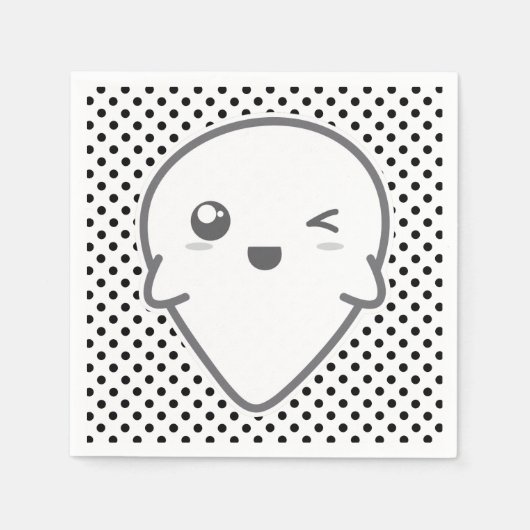 Kawaii Winking Ghost Napkins Serviette (Vorderseite)