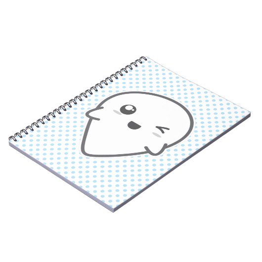 Kawaii Winking Ghost Notebook Notizblock (Linke Seite)