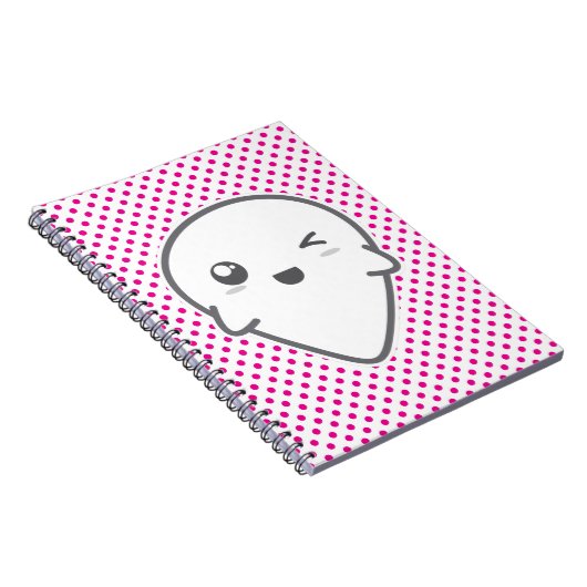 Kawaii Winking Ghost Notebook Notizblock (Rechte Seite)