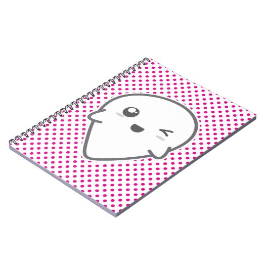 Kawaii Winking Ghost Notebook Notizblock (Linke Seite)