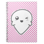 Kawaii Winking Ghost Notebook Notizblock (Vorderseite)