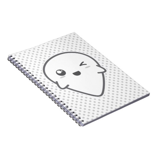 Kawaii Winking Ghost Notebook Notizblock (Rechte Seite)