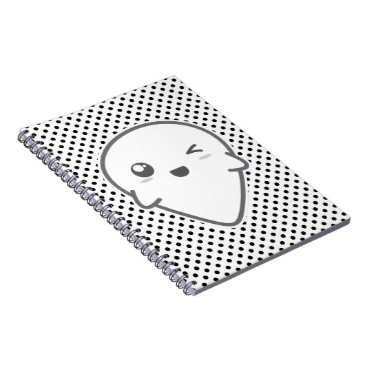 Kawaii Winking Ghost Notebook Notizblock (Rechte Seite)