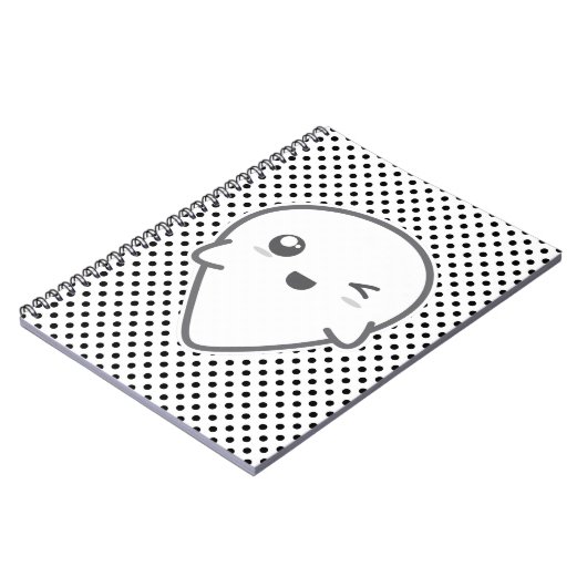 Kawaii Winking Ghost Notebook Notizblock (Linke Seite)