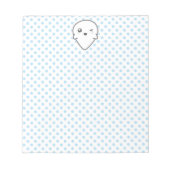 Kawaii Winking Ghost Notepad Notizblock (Vorderseite)