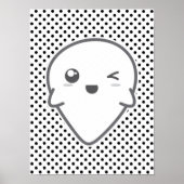 Kawaii Winking Ghost Poster Print (Vorne)