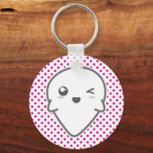 Kawaii Winking Ghost Schlüsselanhänger (Vorderseite)