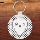 Kawaii Winking Ghost Schlüsselanhänger (Vorderseite)