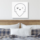 Kawaii Winking Ghost Wrapped Canvas Leinwanddruck (Insitu (Schlafzimmer))