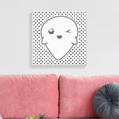 Kawaii Winking Ghost Wrapped Canvas Leinwanddruck (Insitu (Wohnzimmer))