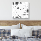 Kawaii Winking Ghost Wrapped Canvas Leinwanddruck (Insitu (Schlafzimmer))