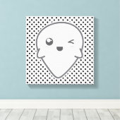 Kawaii Winking Ghost Wrapped Canvas Leinwanddruck (Insitu (Holzboden))