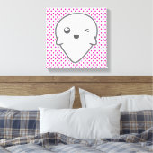 Kawaii Winking Ghost Wrapped Canvas Leinwanddruck (Insitu (Schlafzimmer))