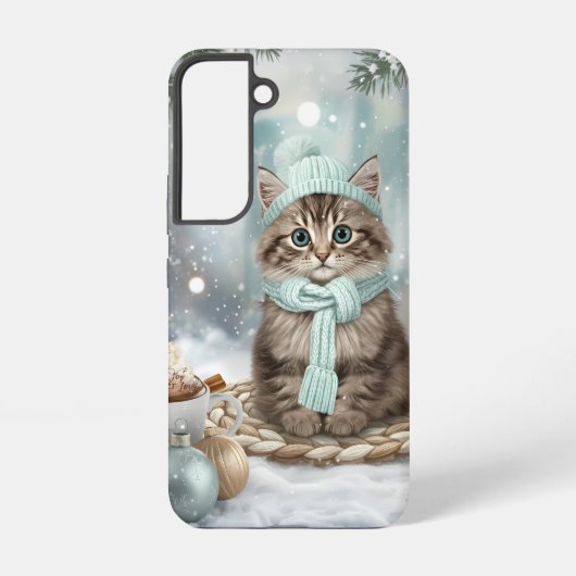 Kawaii Winter Cat Phone Case | Samsung Version Samsung Galaxy Hülle (Rückseite)