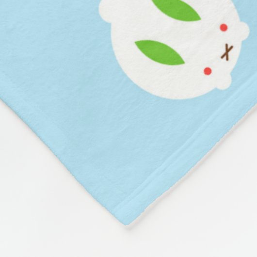 Kawaii Winter Snow Bunny Fleecedecke (Ecke)