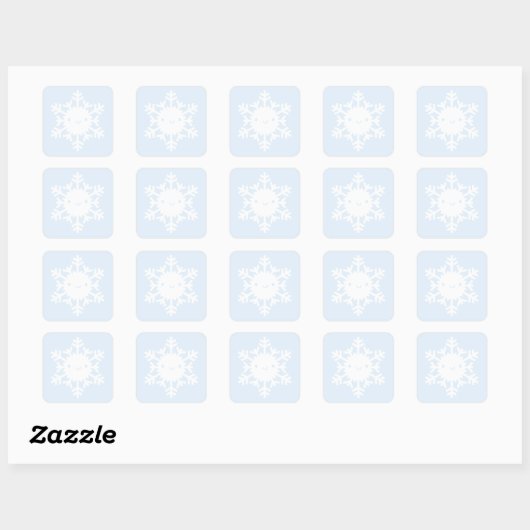 Kawaii Winter Snowflake Quadratischer Aufkleber (Blatt)
