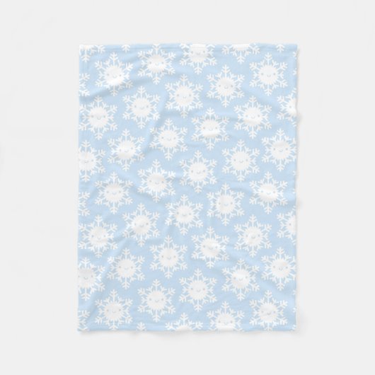 Kawaii Winter Snowflakes Fleecedecke (Vorderseite)