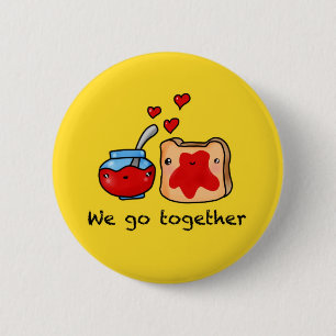 Kawaii wir gehen zusammen wie Konfitüre und Toast- Button