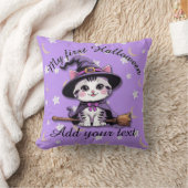 Kawaii Witch Cat – Halloween Throw Pillow Kissen (Decke)