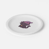 Kawaii Witch Cat in Purple Hat Classic T-Shirt Pappteller (Schrägansicht)