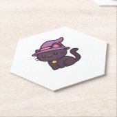 Kawaii Witch Cat in Purple Hat Classic T-Shirt Untersetzer (angewinkelt)