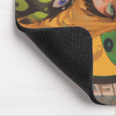 Kawaii Witch & Eyeball Hat in Fantasy City Mousepad (Ecke)