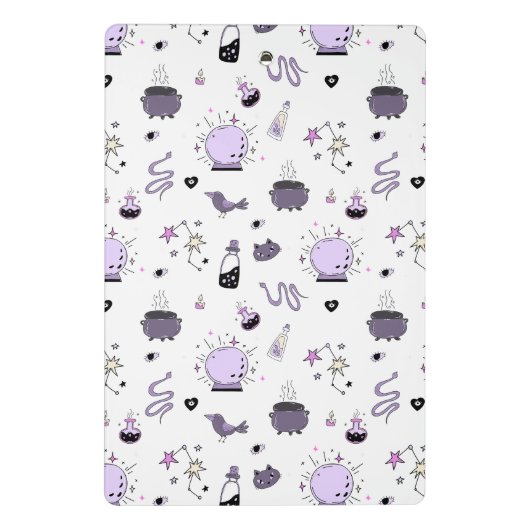 Kawaii Witch Pattern Mini Klemmbrett (Rückseite)